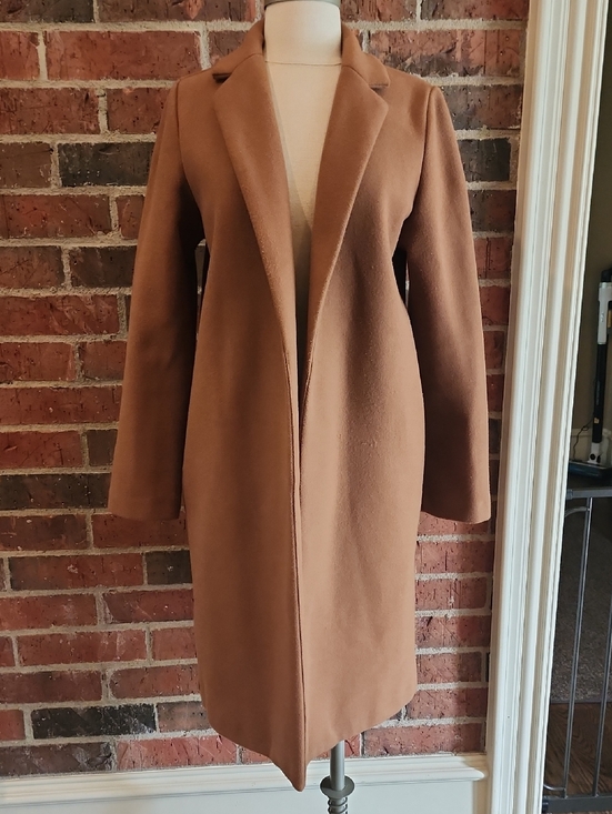 Zara Jackets & Blazers - Zara Camel Long Open Front Coat Size Medium
